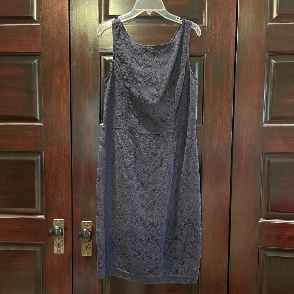Navy Blue Laced Dress Banana Republic